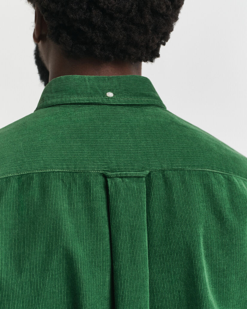 Regular fit skjorte af bomuldsjernbanefløjl