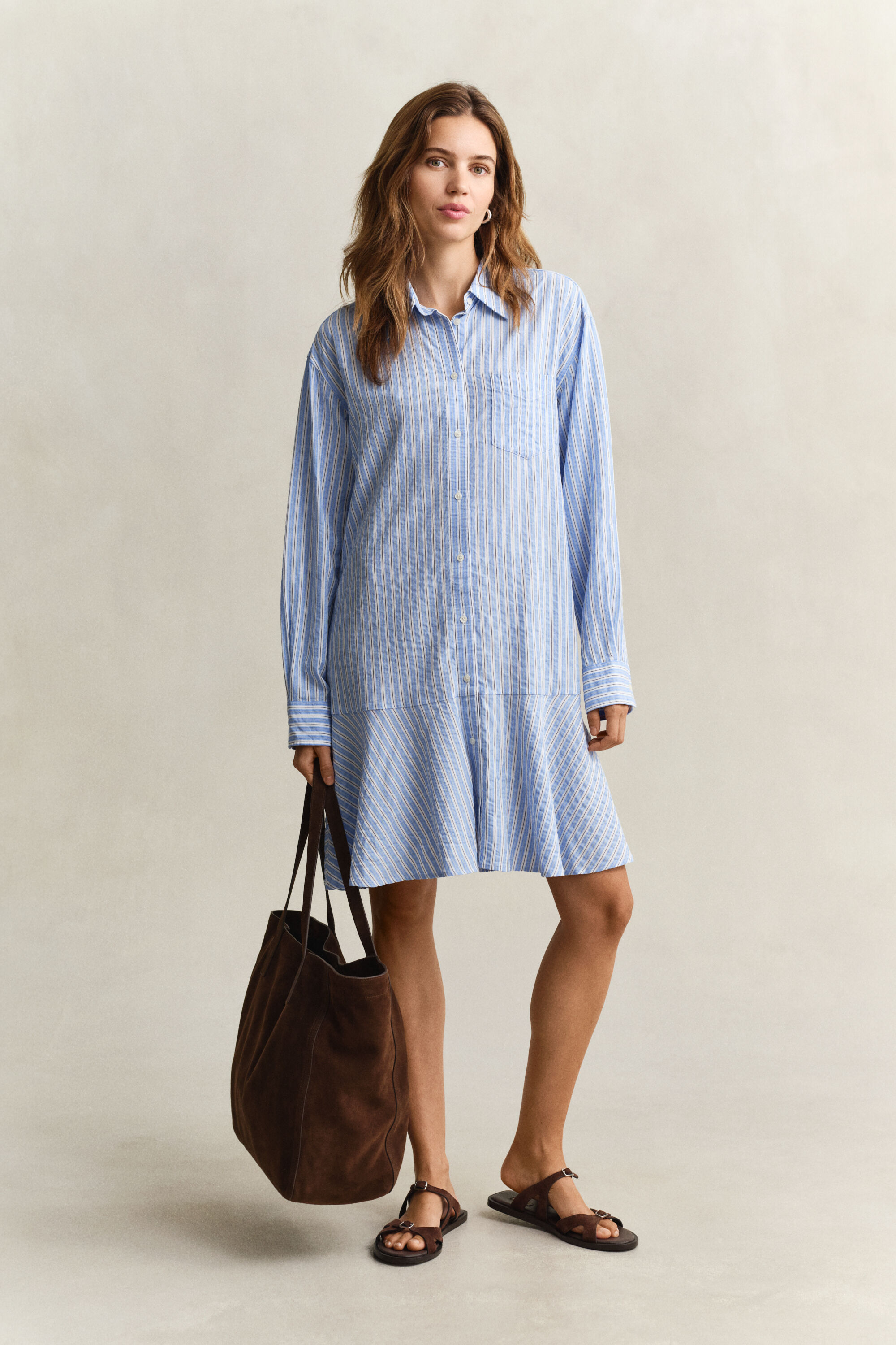 Seersucker-skjorteskjorte med striber