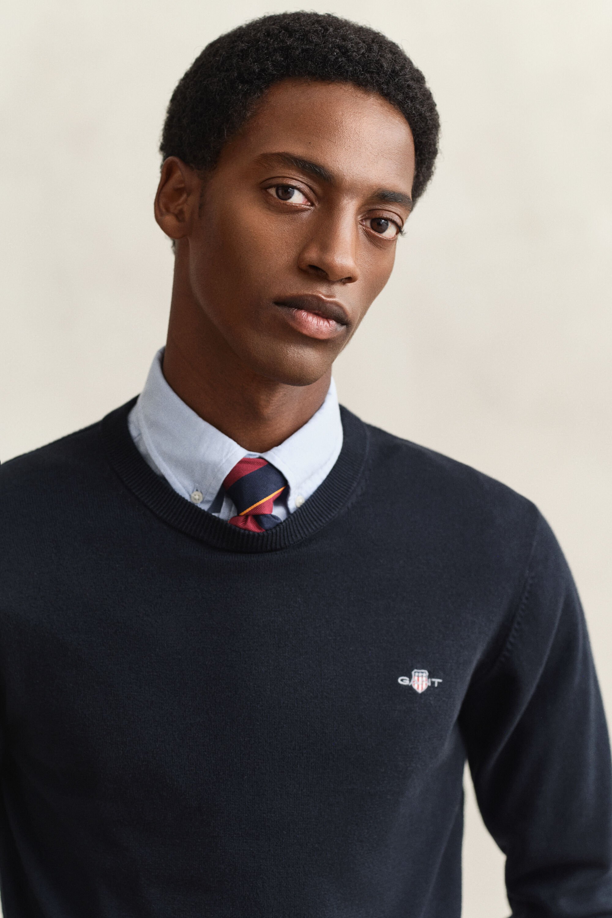 Crewneck sweater i bomuld