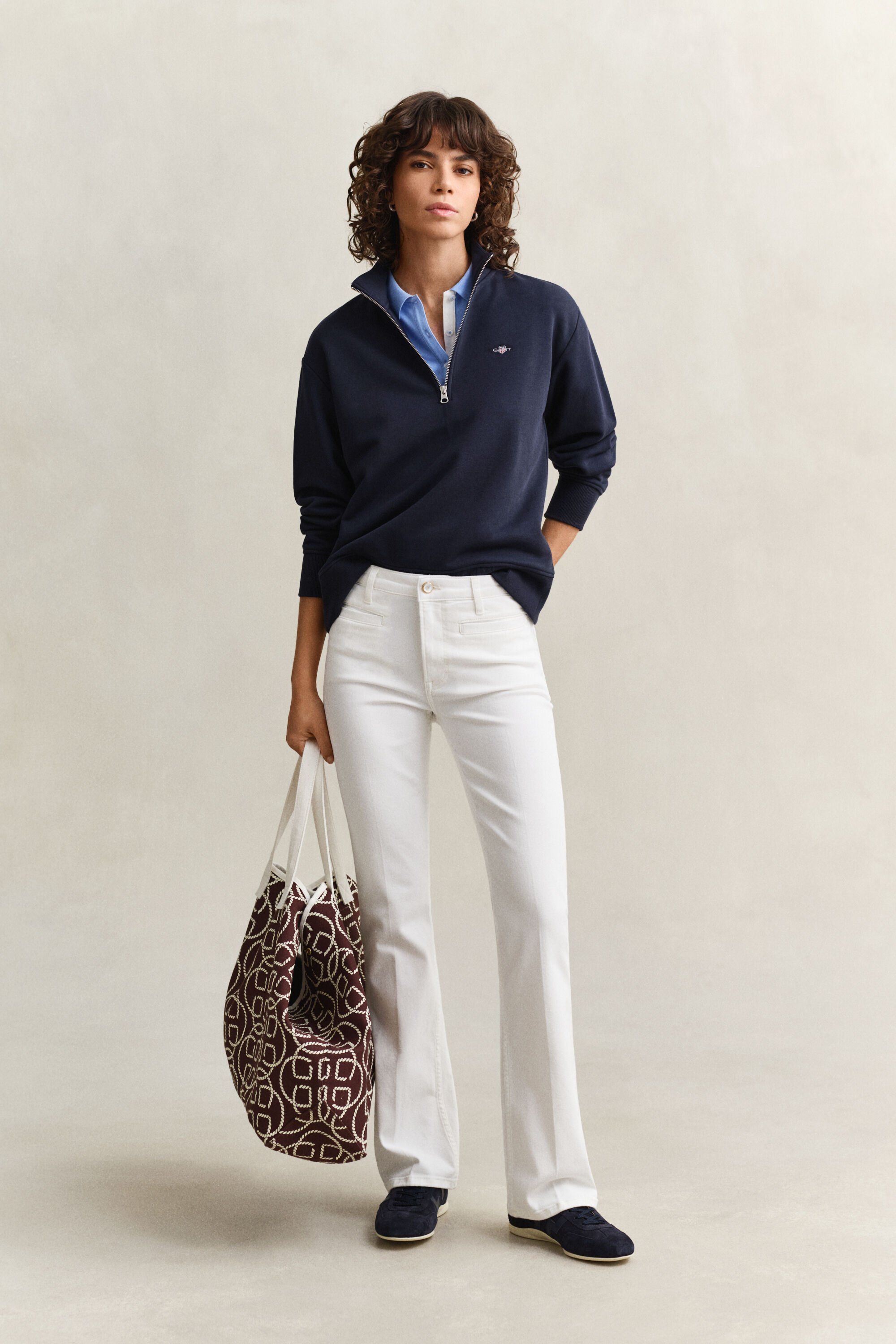 Shield sweatshirt med halv lynlås