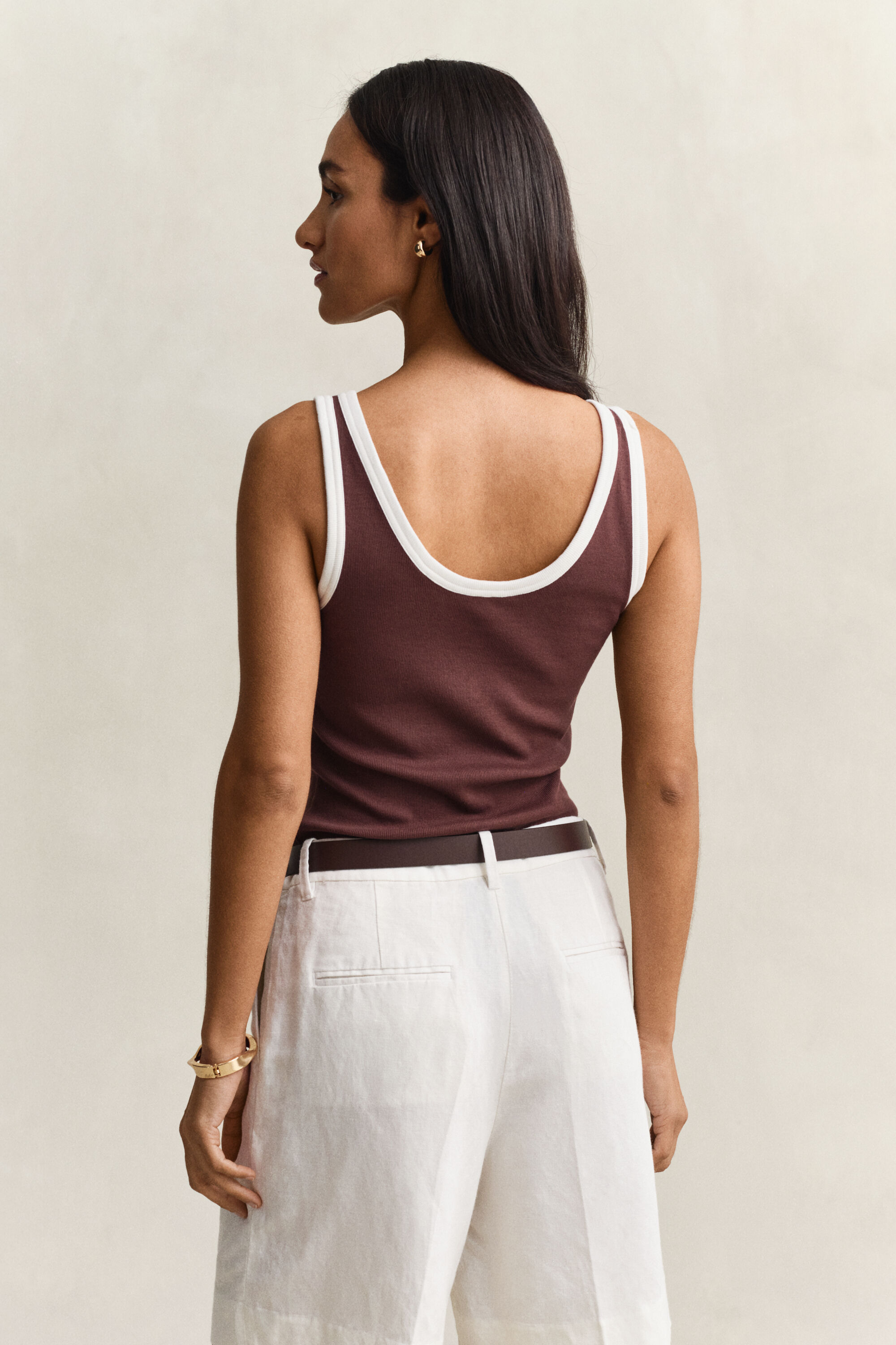 Ribstrikket tank-top