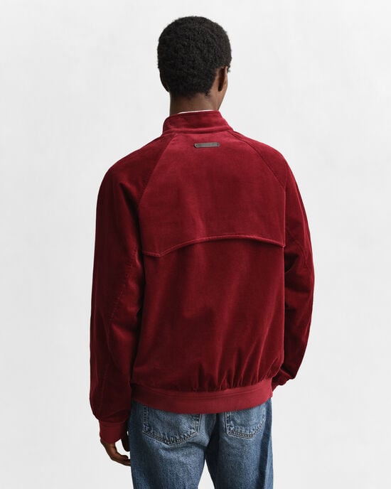 Harrington jakke i jernbanefløjl