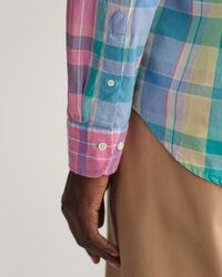 Regular fit farverig madras-skjorte