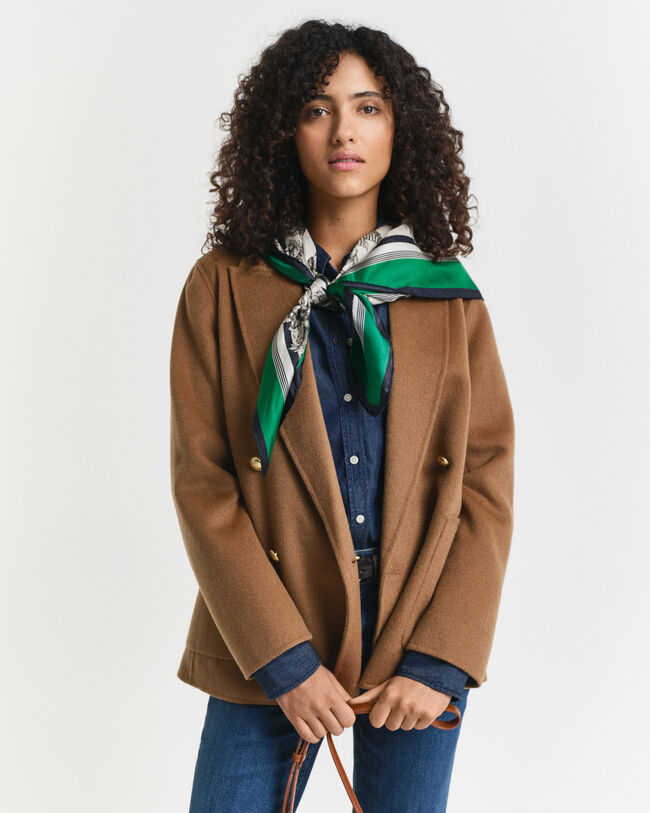 Silketørklæde med træ-tryk