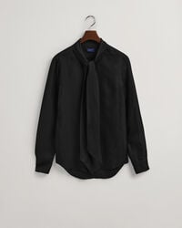 Slim fit ensfarvet skjorte med bindeb&aring;nd