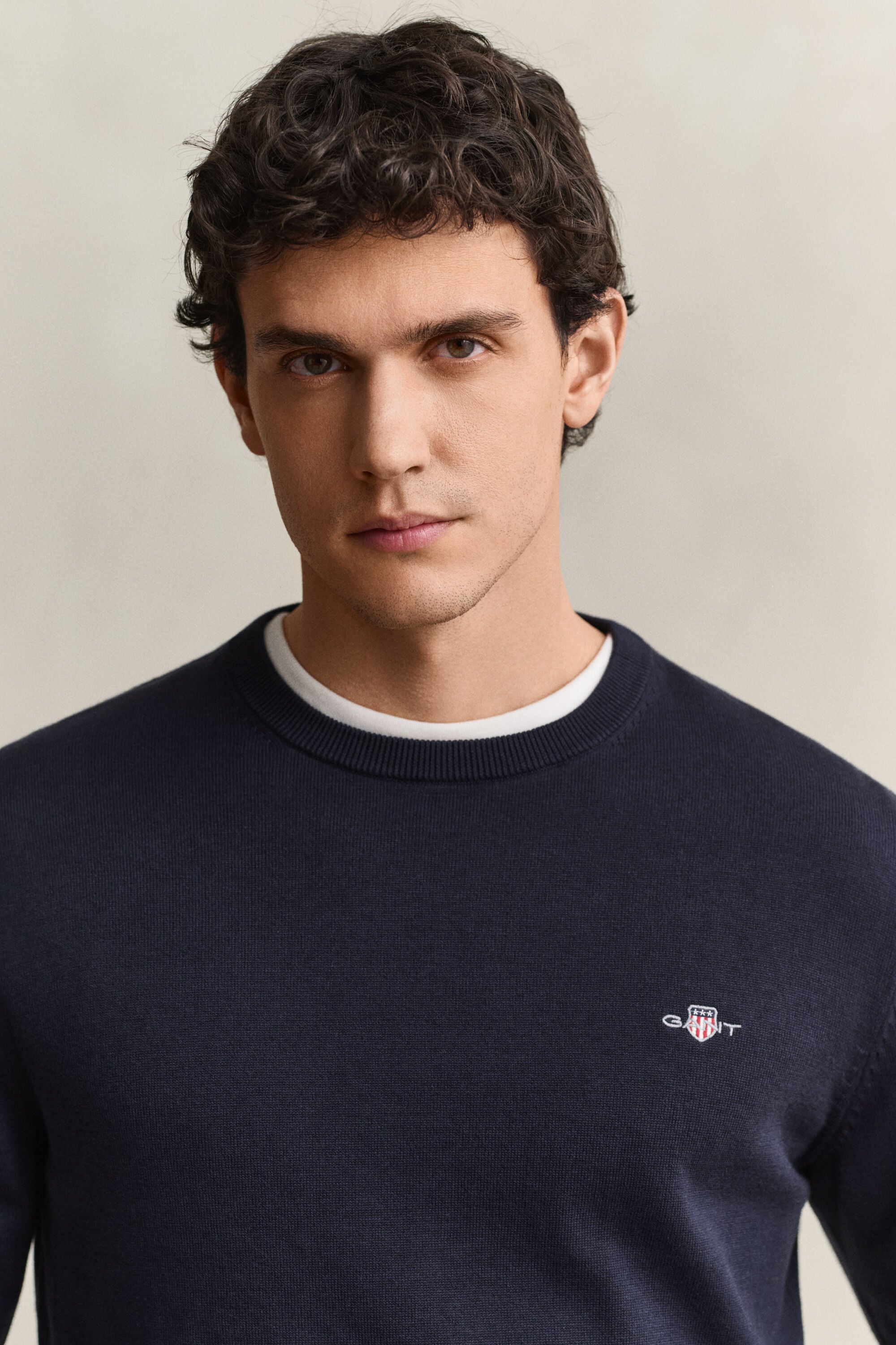 Crewneck sweater i bomuld