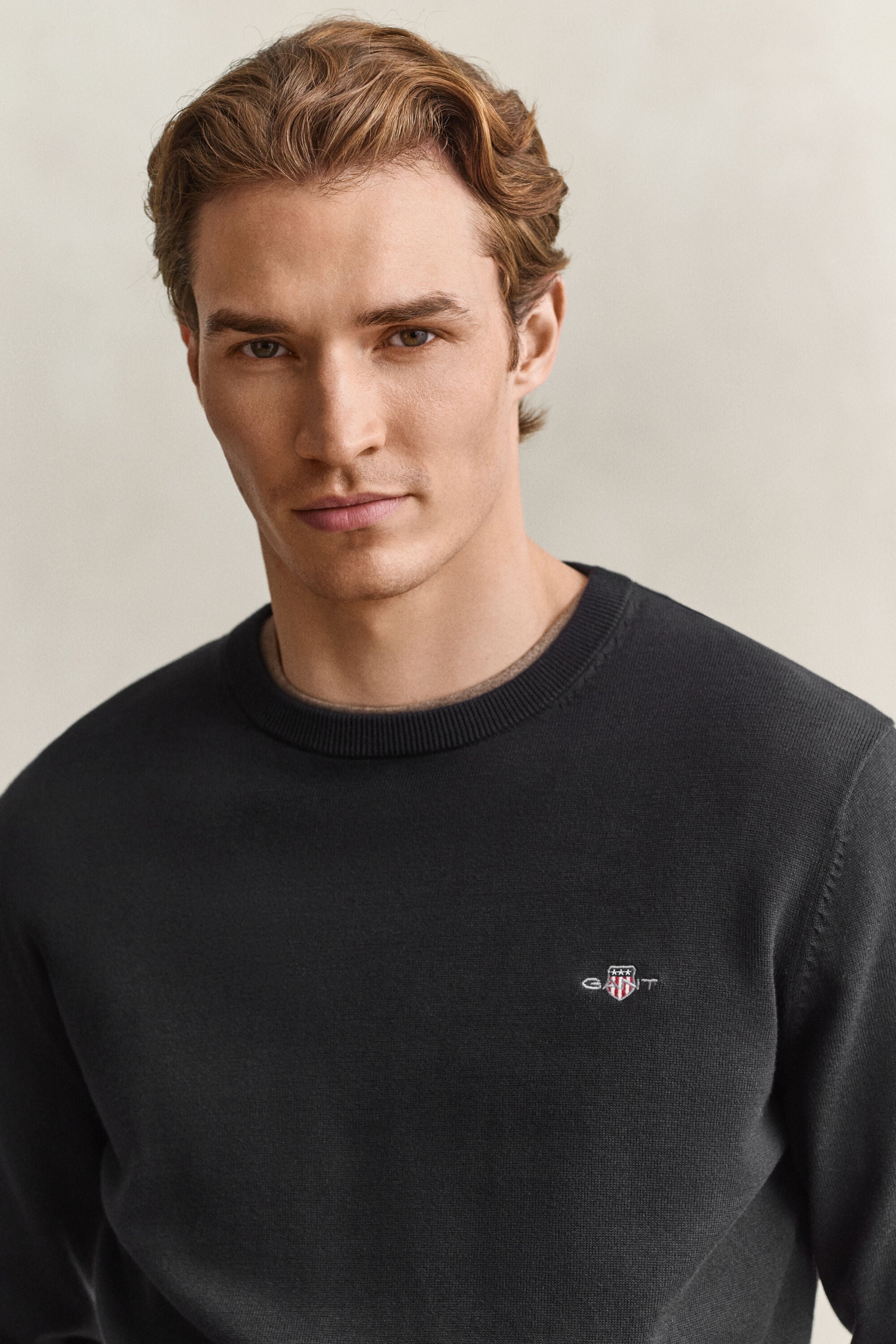 Crewneck sweater i bomuld