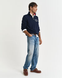 Nautical Flags sweater med halv lynlås