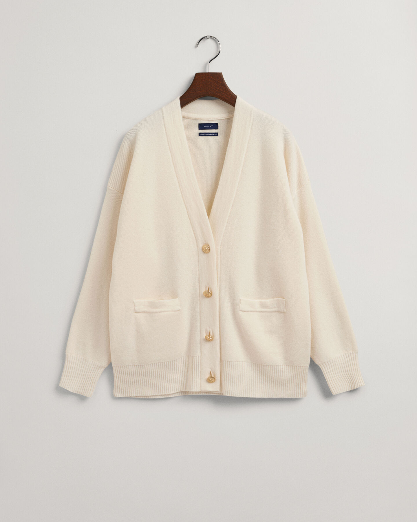 Ensfarvet Oversized cardigan