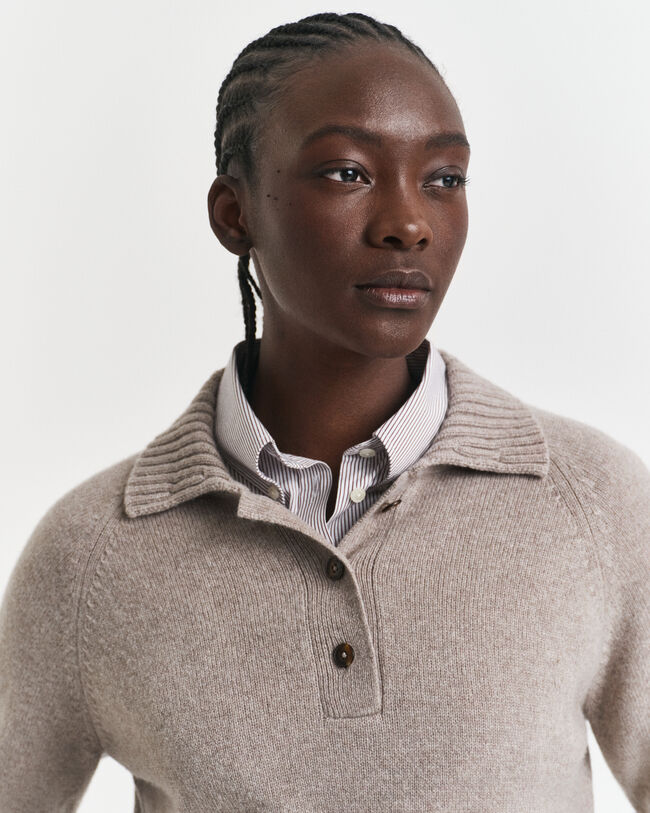 Strikket Rugger i uld- og kashmirblanding