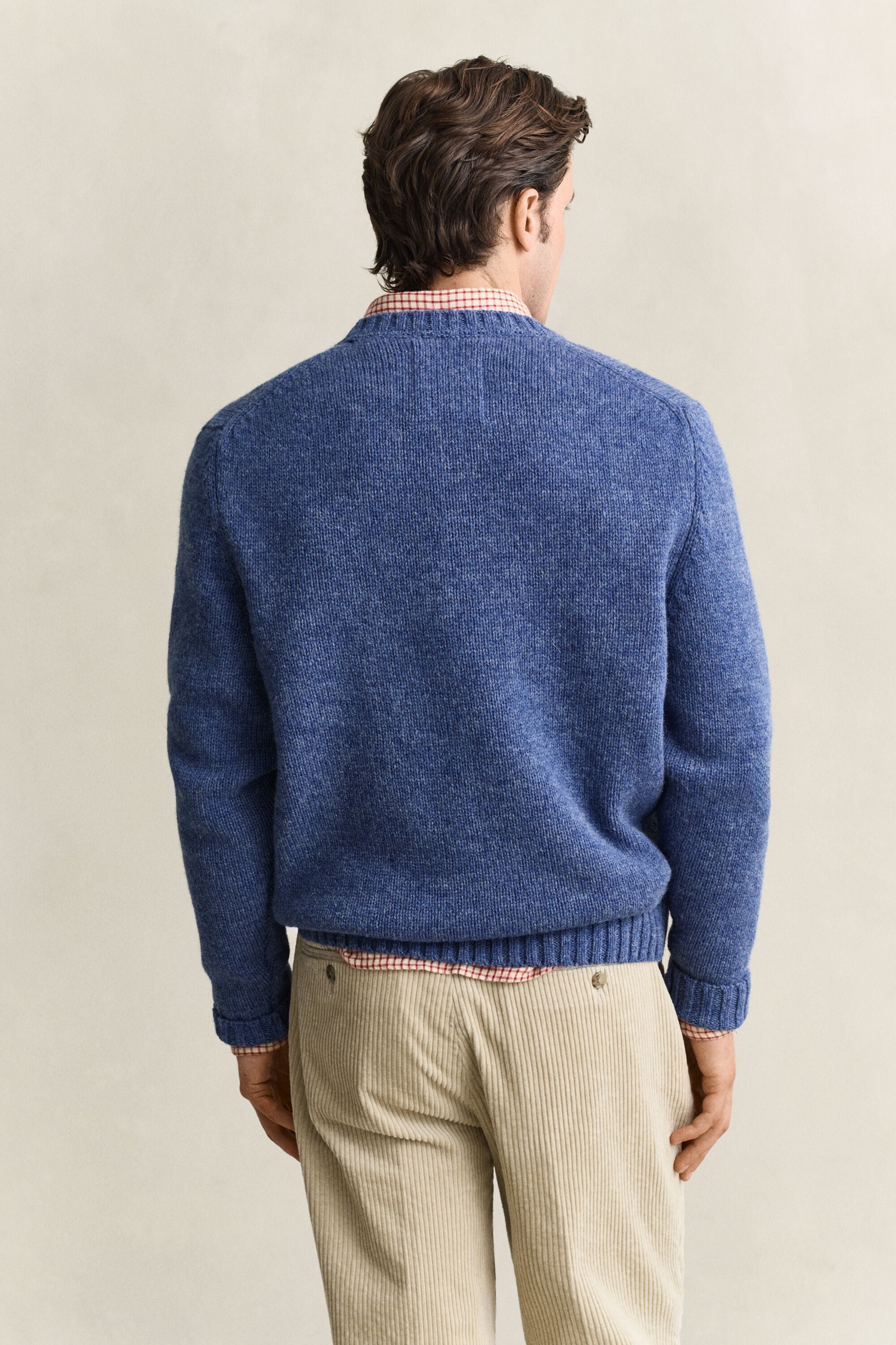 Crewneck sweater af børstet uld