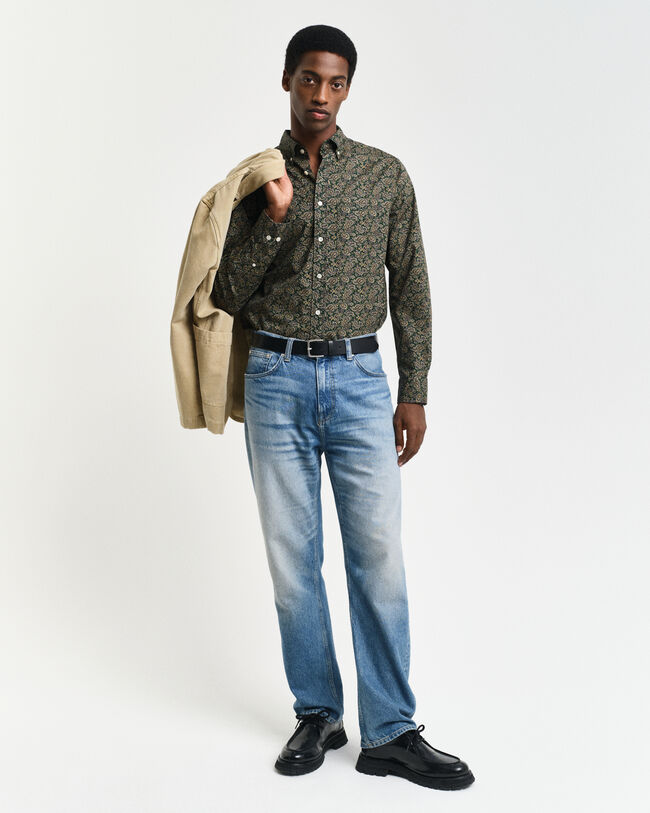 Regular fit trykt paisley skjorte