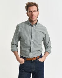 Regular fit klassisk stribet poplin-skjorte