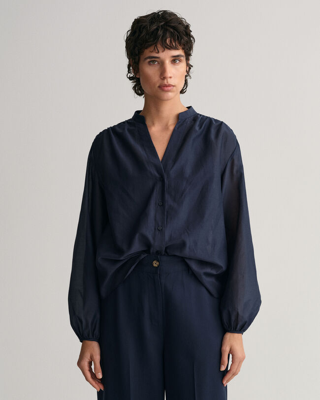 Relaxed fit bomuldssilkebluse