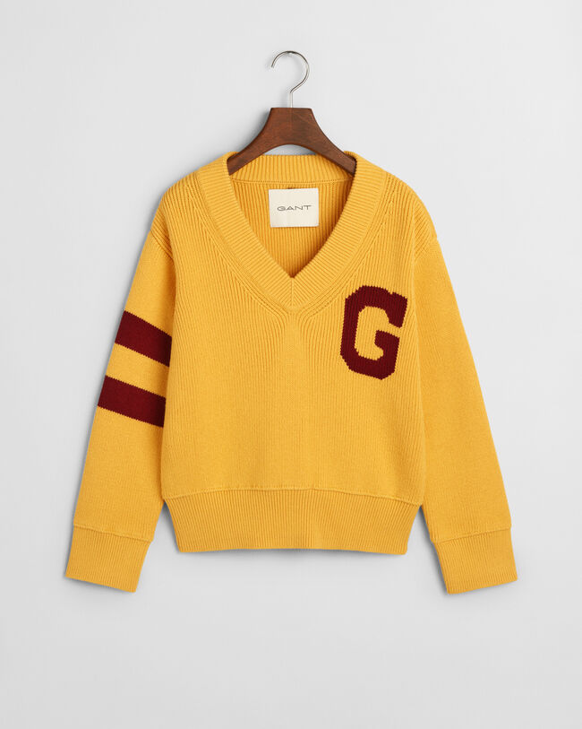 GANT Varsity sweater med V-hals