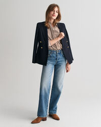 Regular fit klassisk stribet poplin-skjorte