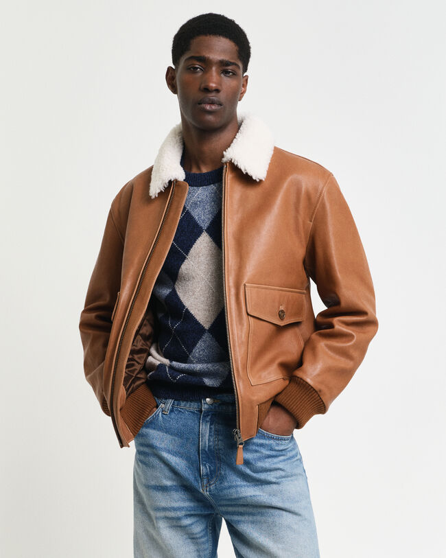 Pilotjakke af læder