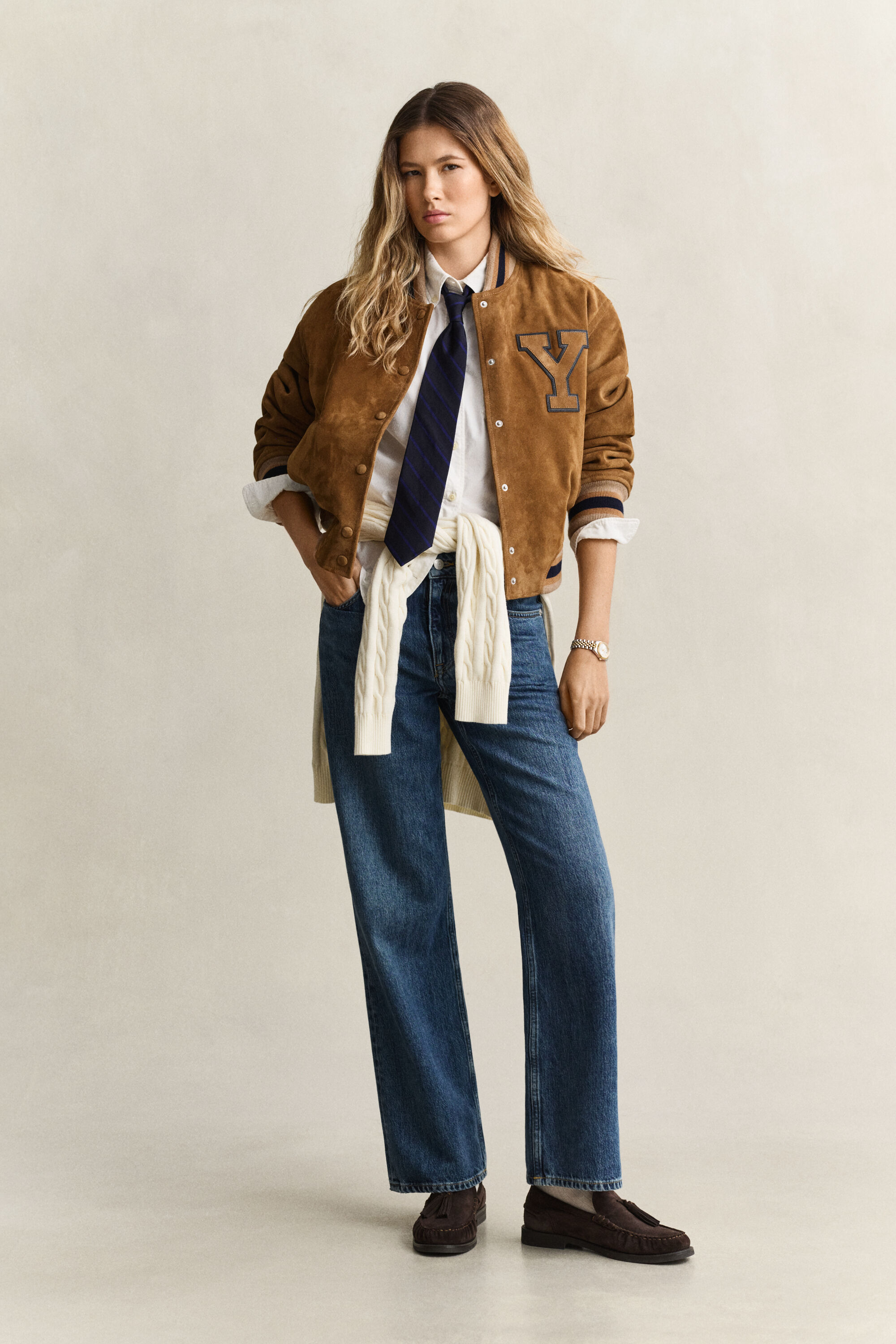 Gant x Yale Varsity Jacket i ruskind
