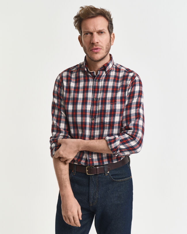 Regular fit ternet Windblown flannelskjorte