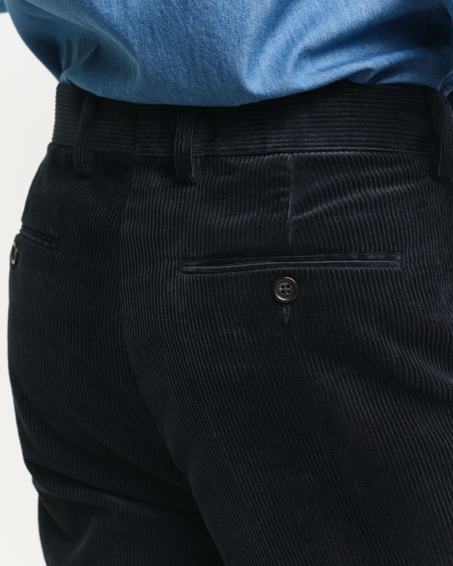 Slim fit jakkesæt-bukser af jernbanefløjl