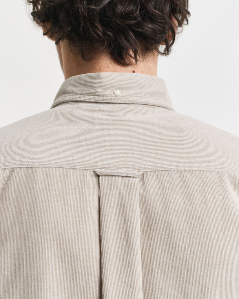 Regular fit skjorte af bomuldsjernbanefløjl