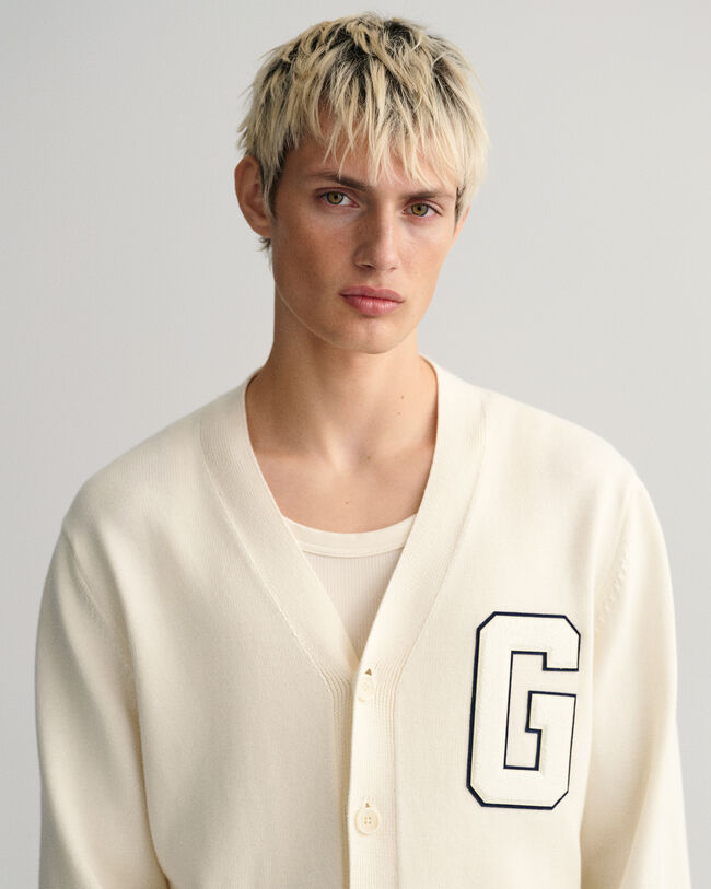 Letterman cardigan af supimabomuld