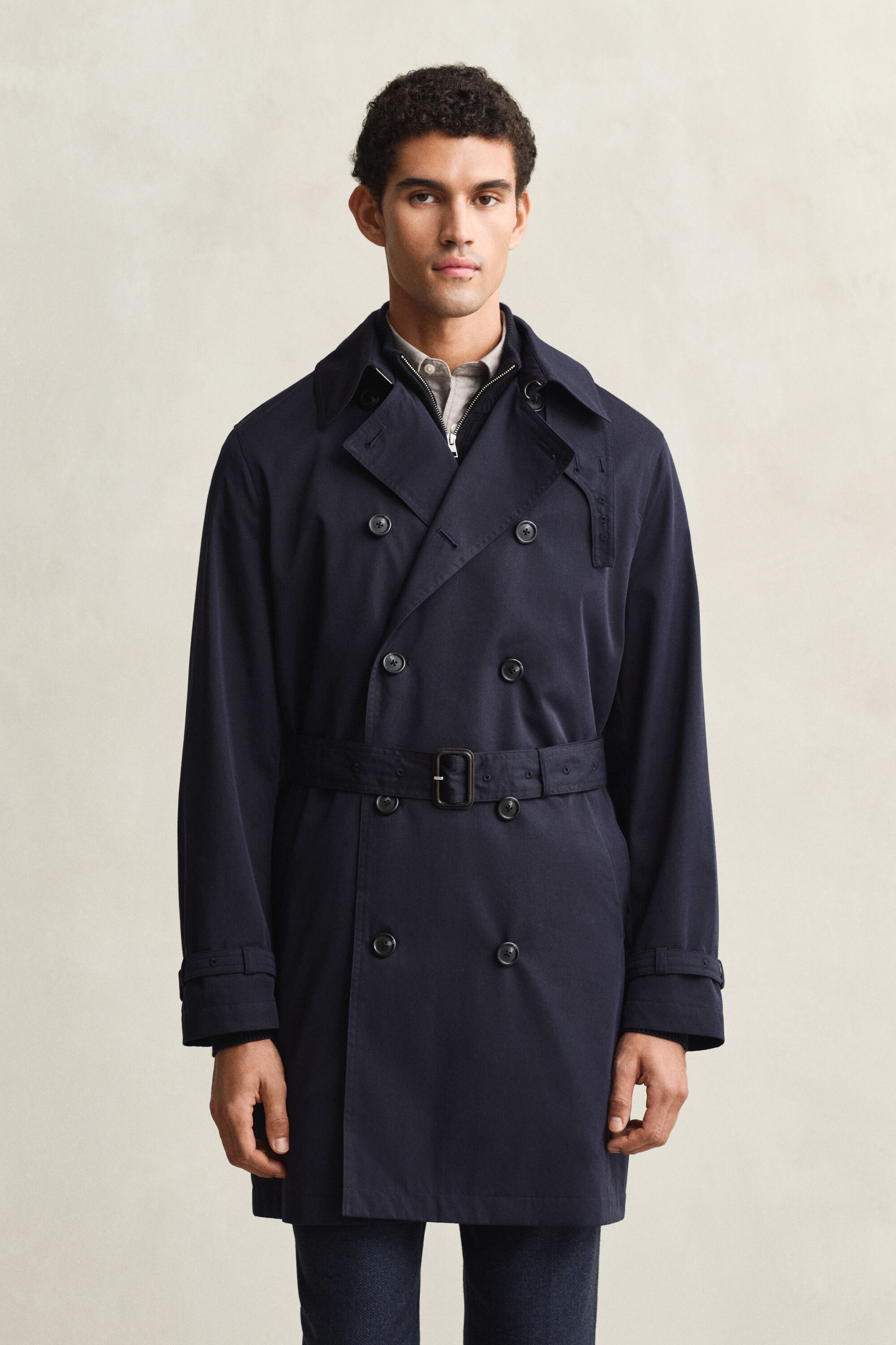 Trenchcoat i bomuldsblanding
