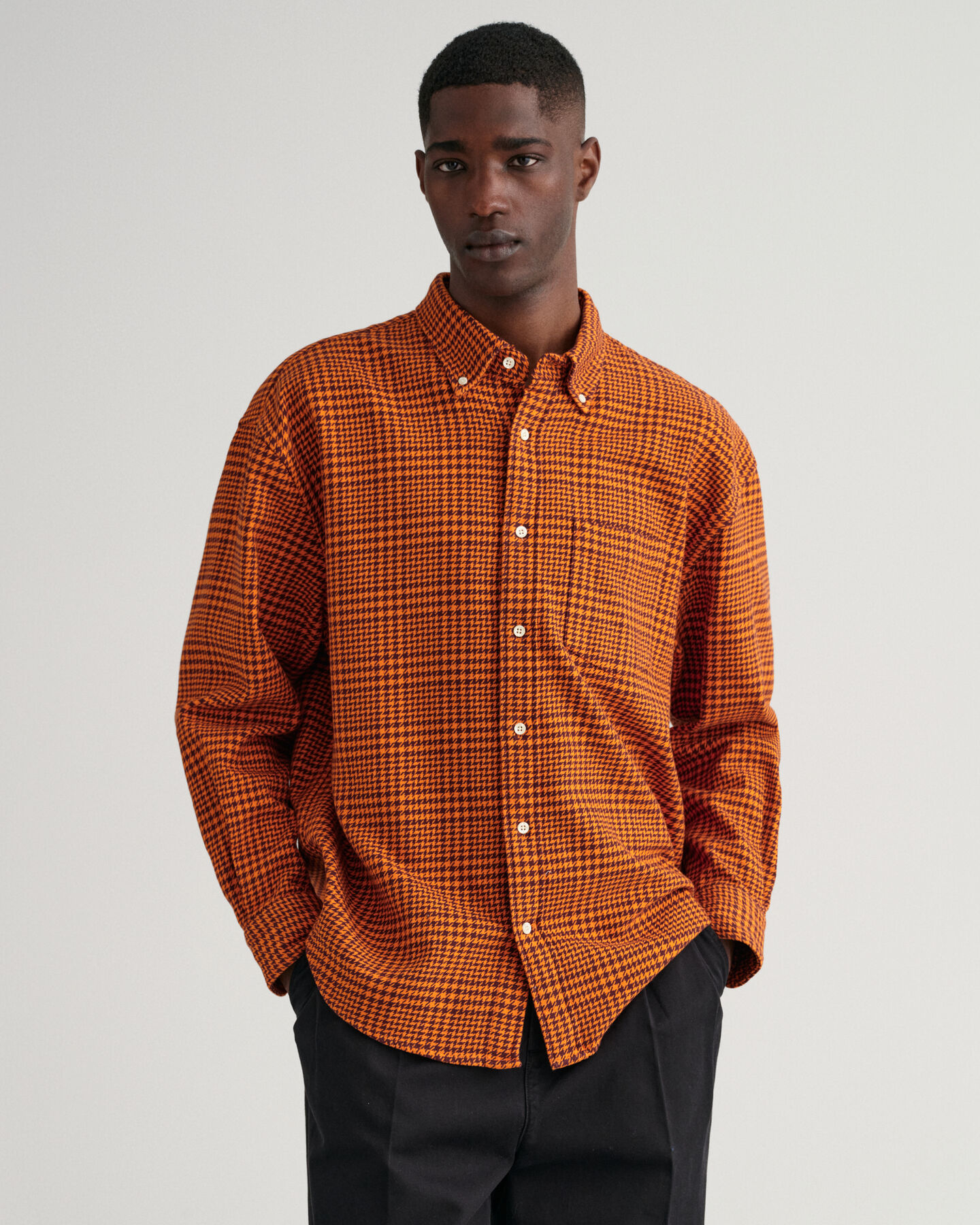 Oversized Houndstooth bomuldsskjorte