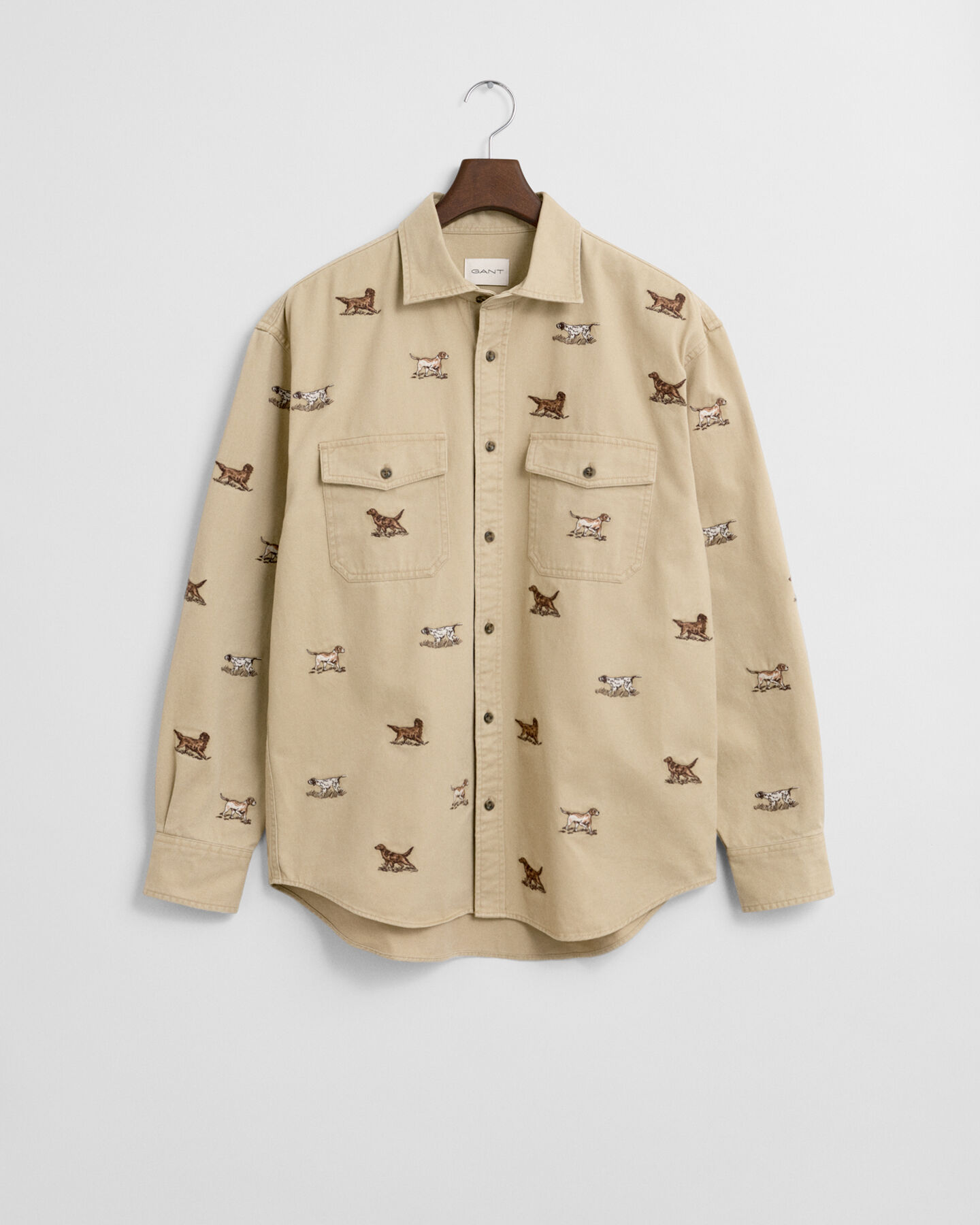 Relaxed fit twill-skjorte med broderi