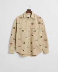 Relaxed fit twill-skjorte med broderi