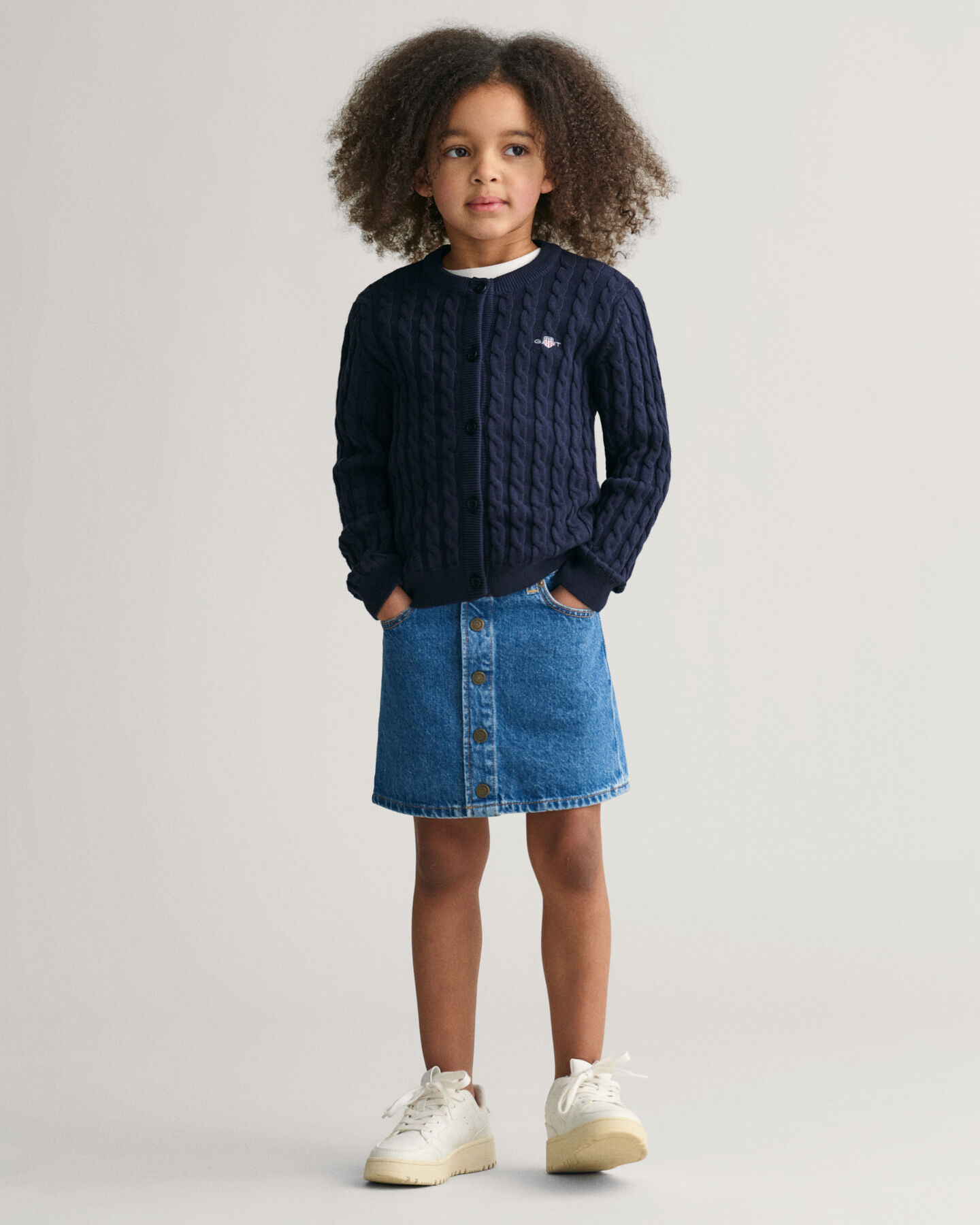 Girls mini-nederdel i denim