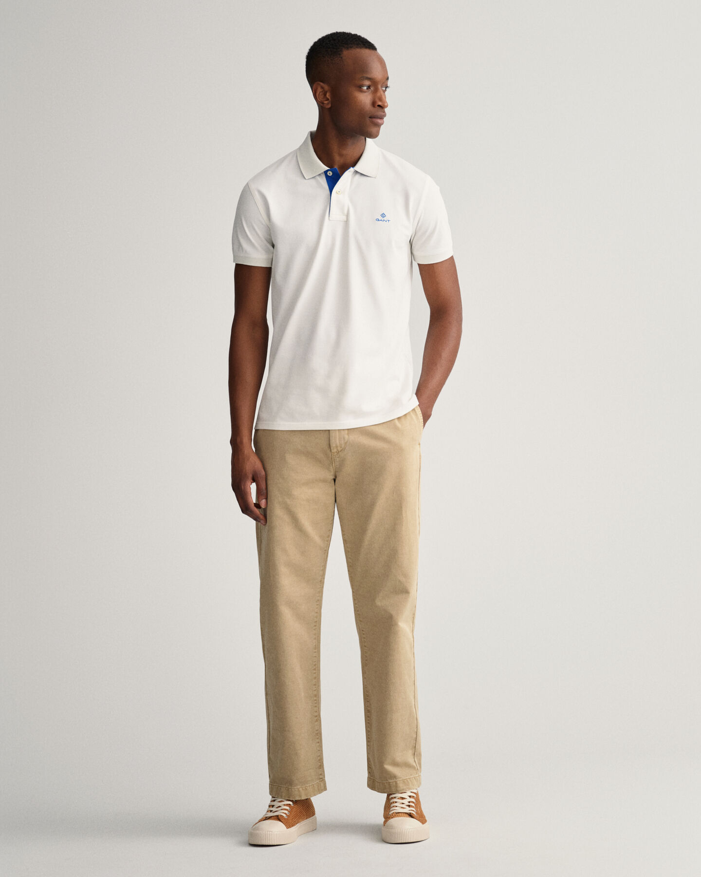 Contrast piqué Rugger med krave