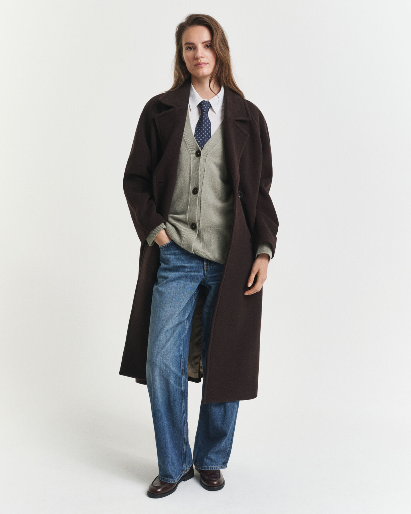 Cardigan af uld- og kashmirblanding