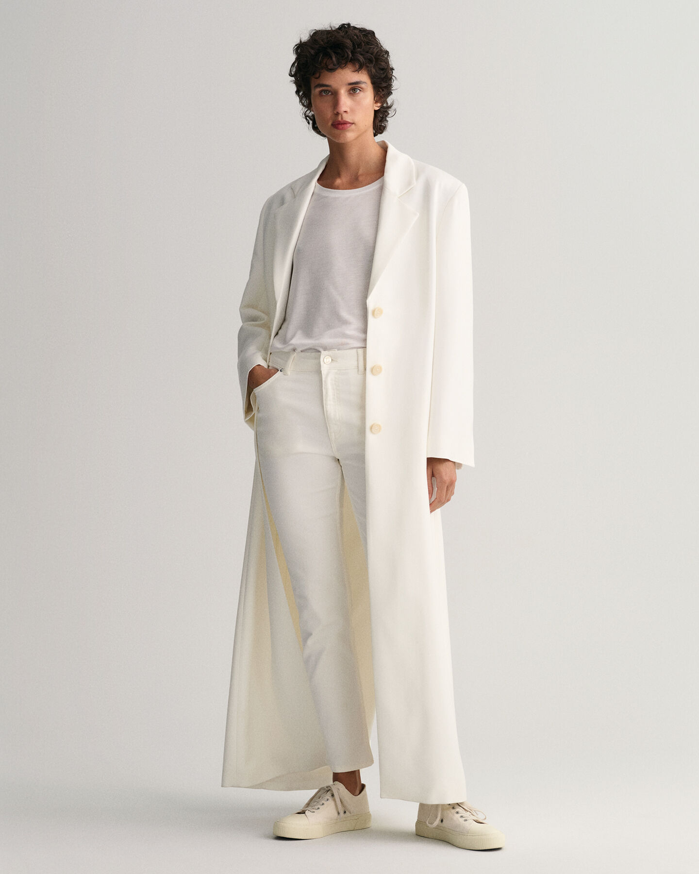 Hvide korte slim fit jeans