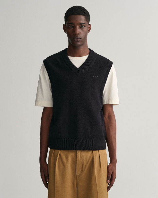 Vest i bomuld og uld