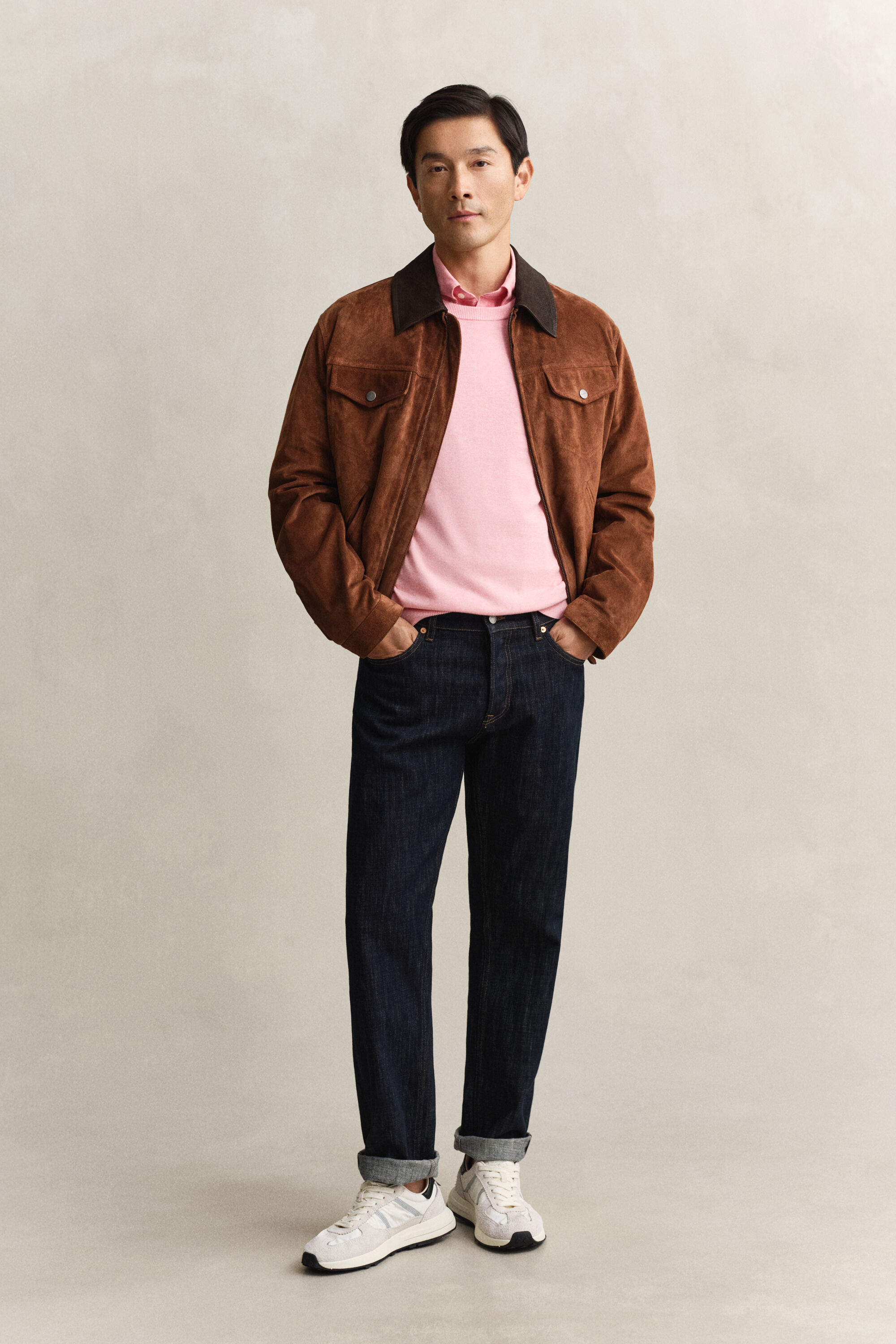 Crewneck sweater i bomuld