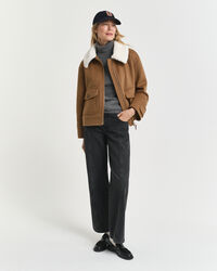 Kortærmet sweater med rullekrave i kashmir