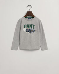 Boys Driving Dog T-shirt med lange &aelig;rmer