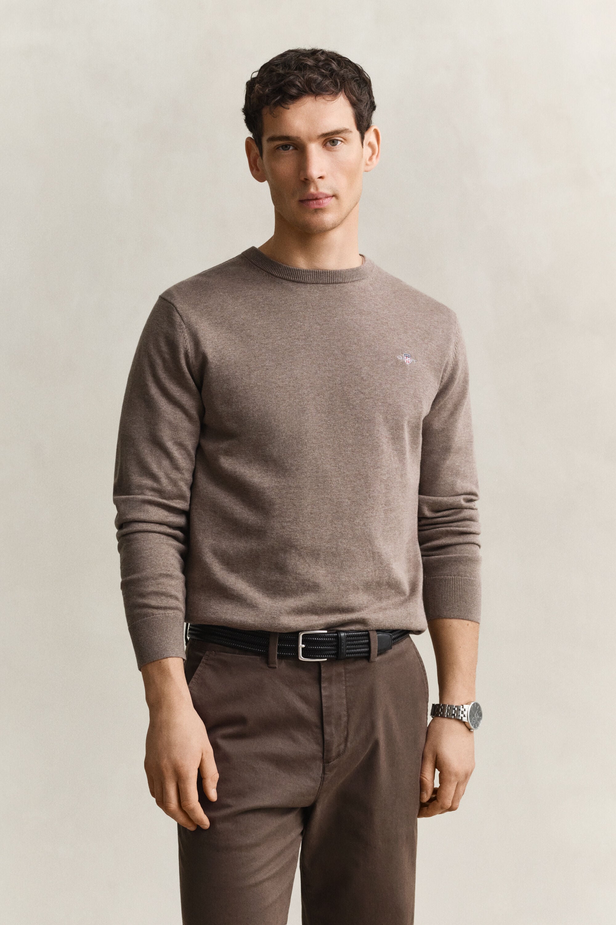 Klassiske crewneck sweater i bomuld