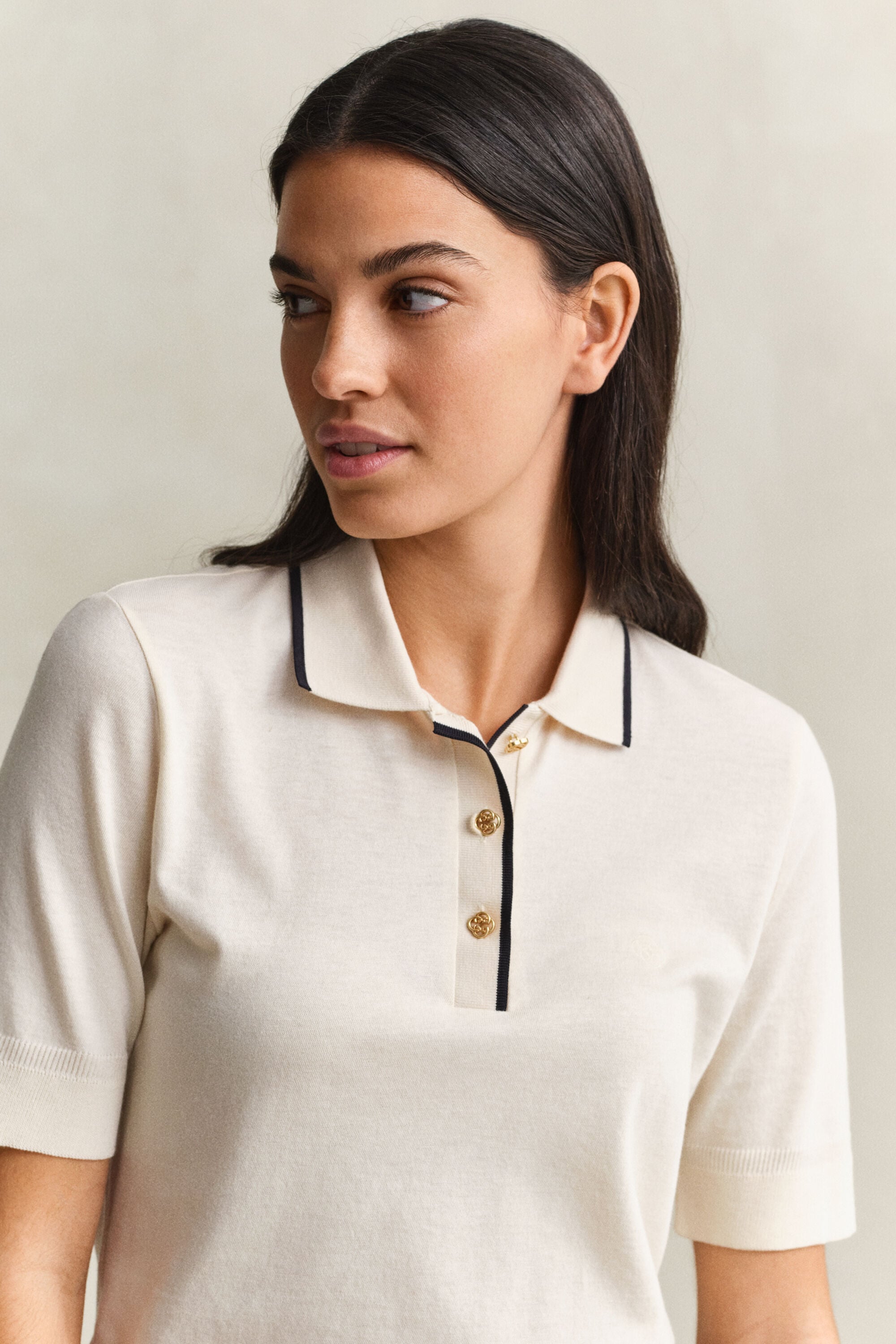 Sømløs polo-top
