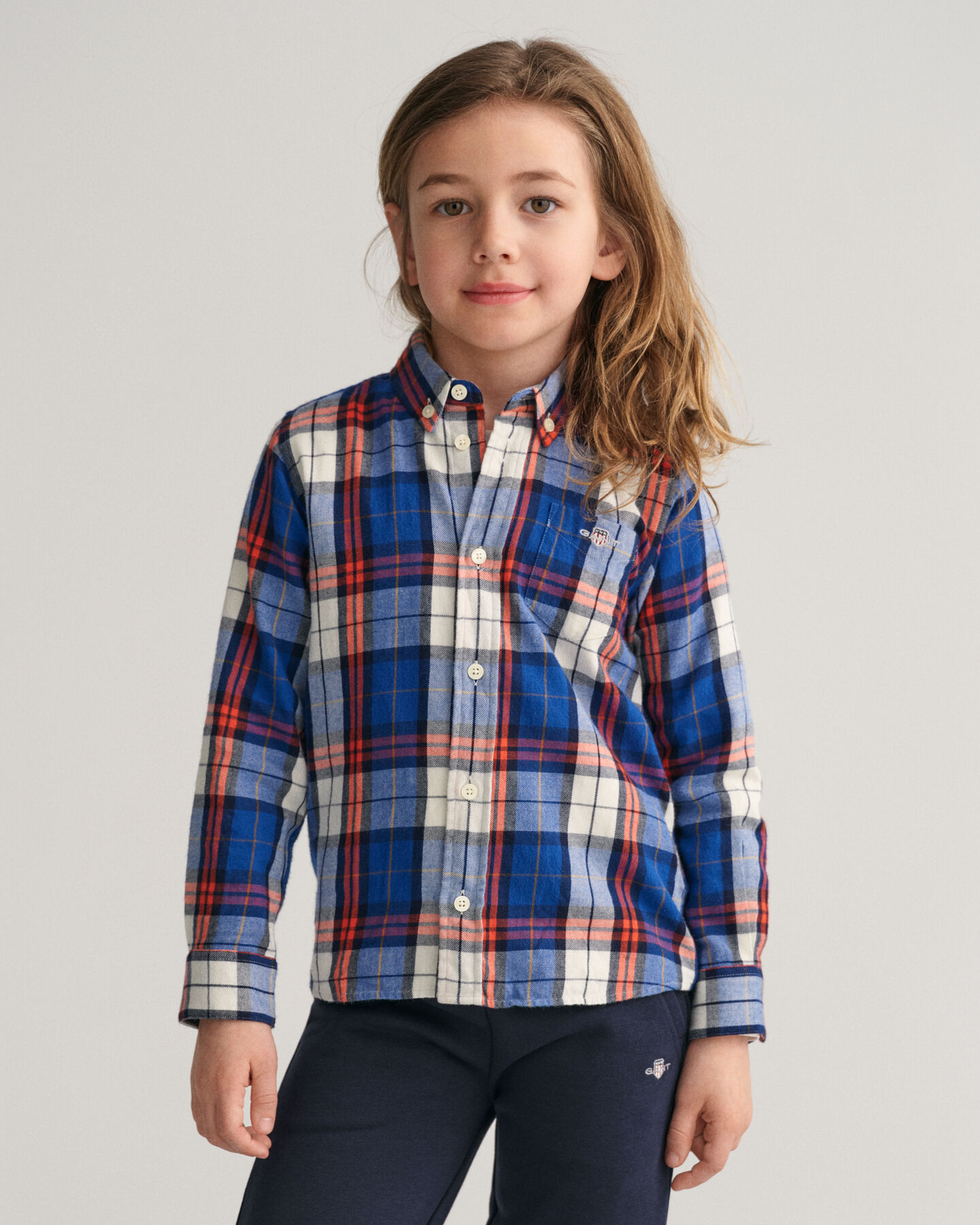 Kids Regular fit ternet flannelskjorte