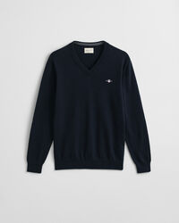 Klassiske sweater i bomuld med V-hals