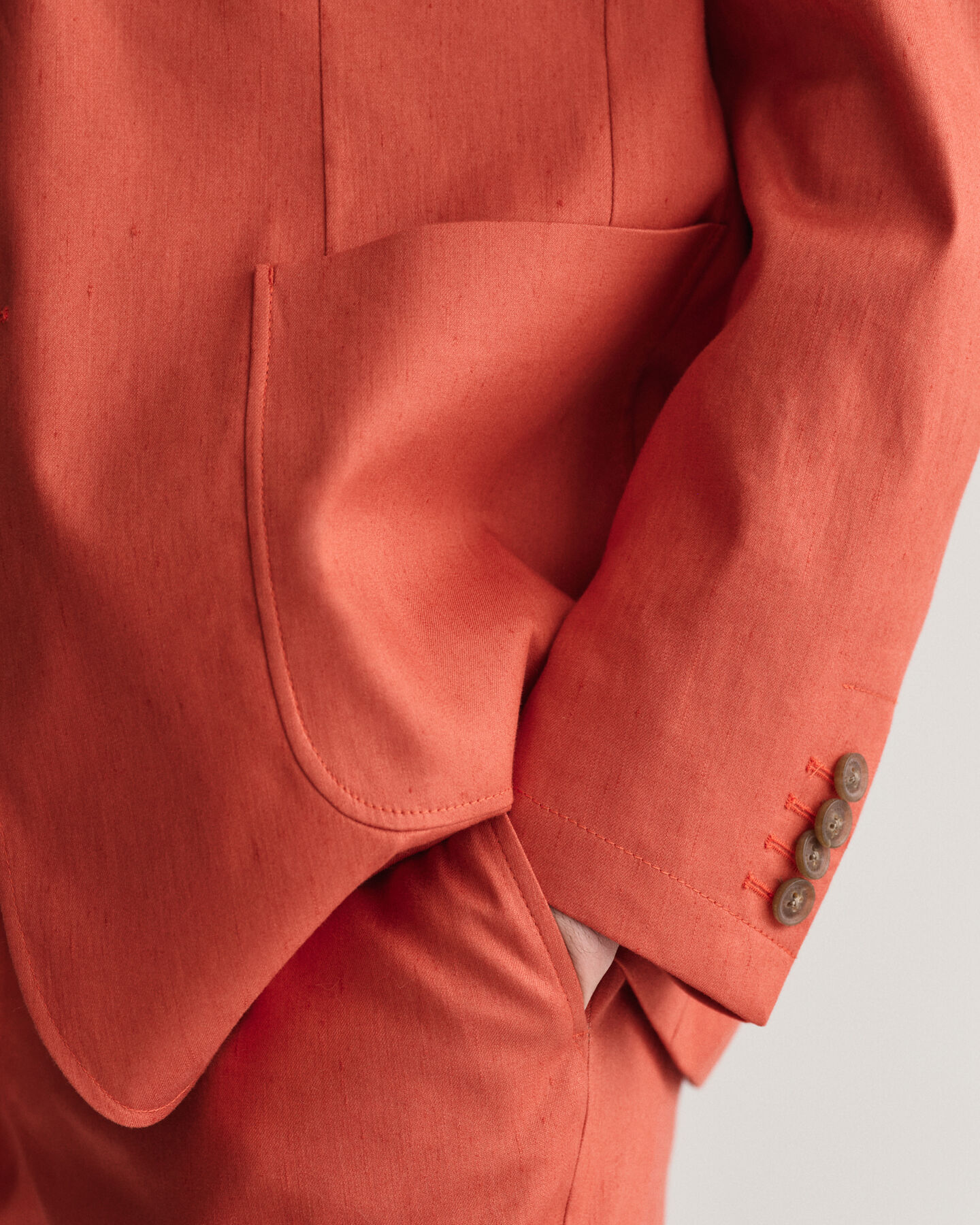 Jakkes&aelig;t-blazer af h&oslash;r og bomuld