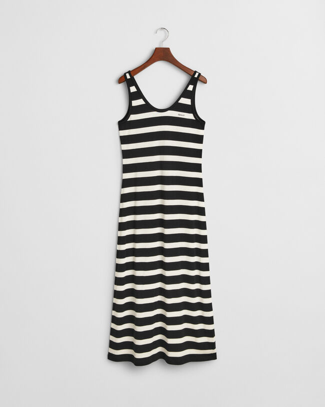 Stribet tanktop midi jerseykjole