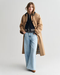 Bilfrakke med læderkrave