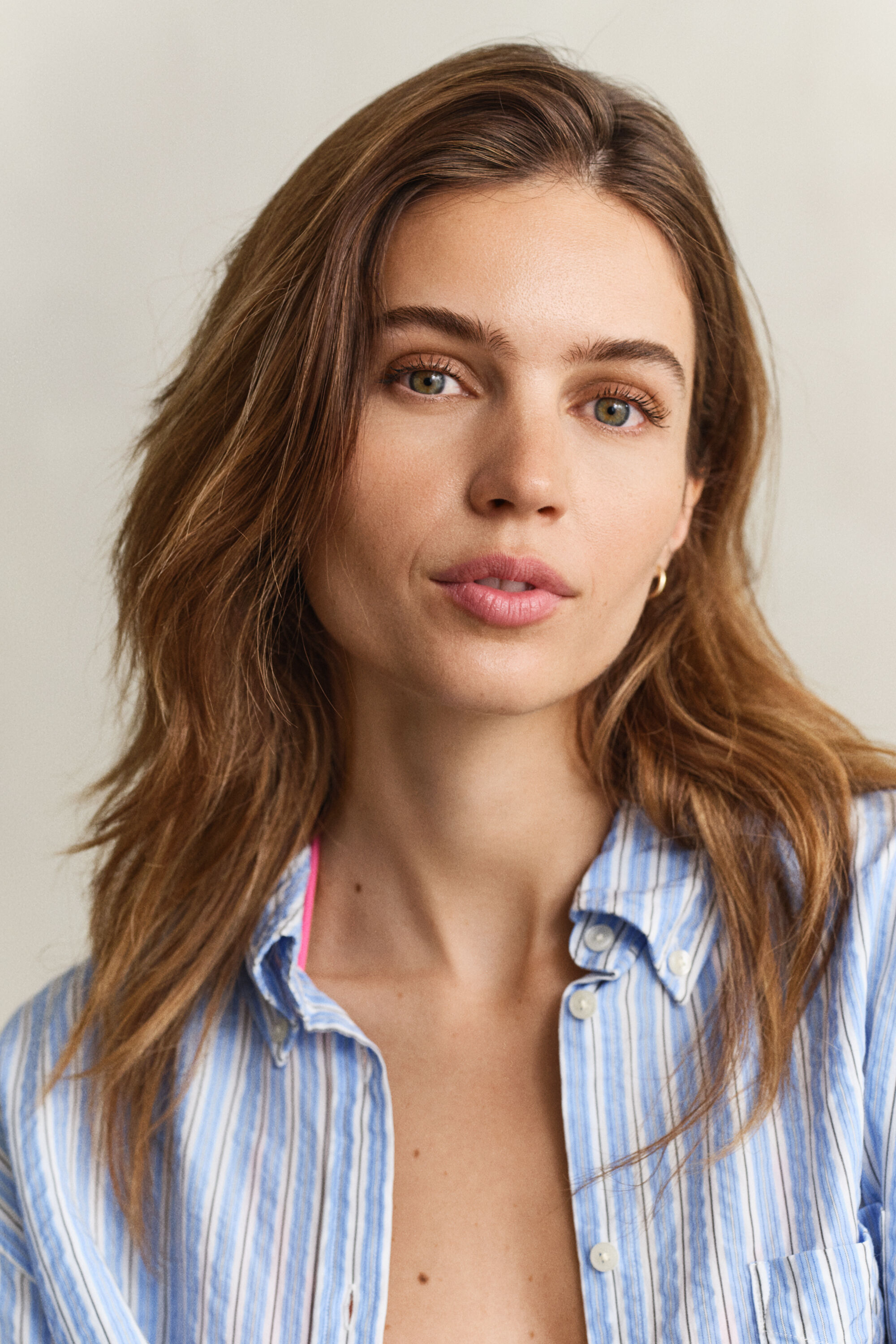 Seersucker-skjorte med striber