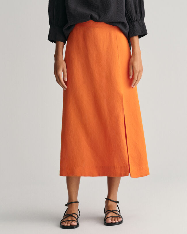 Midi-nederdel i h&oslash;rblanding