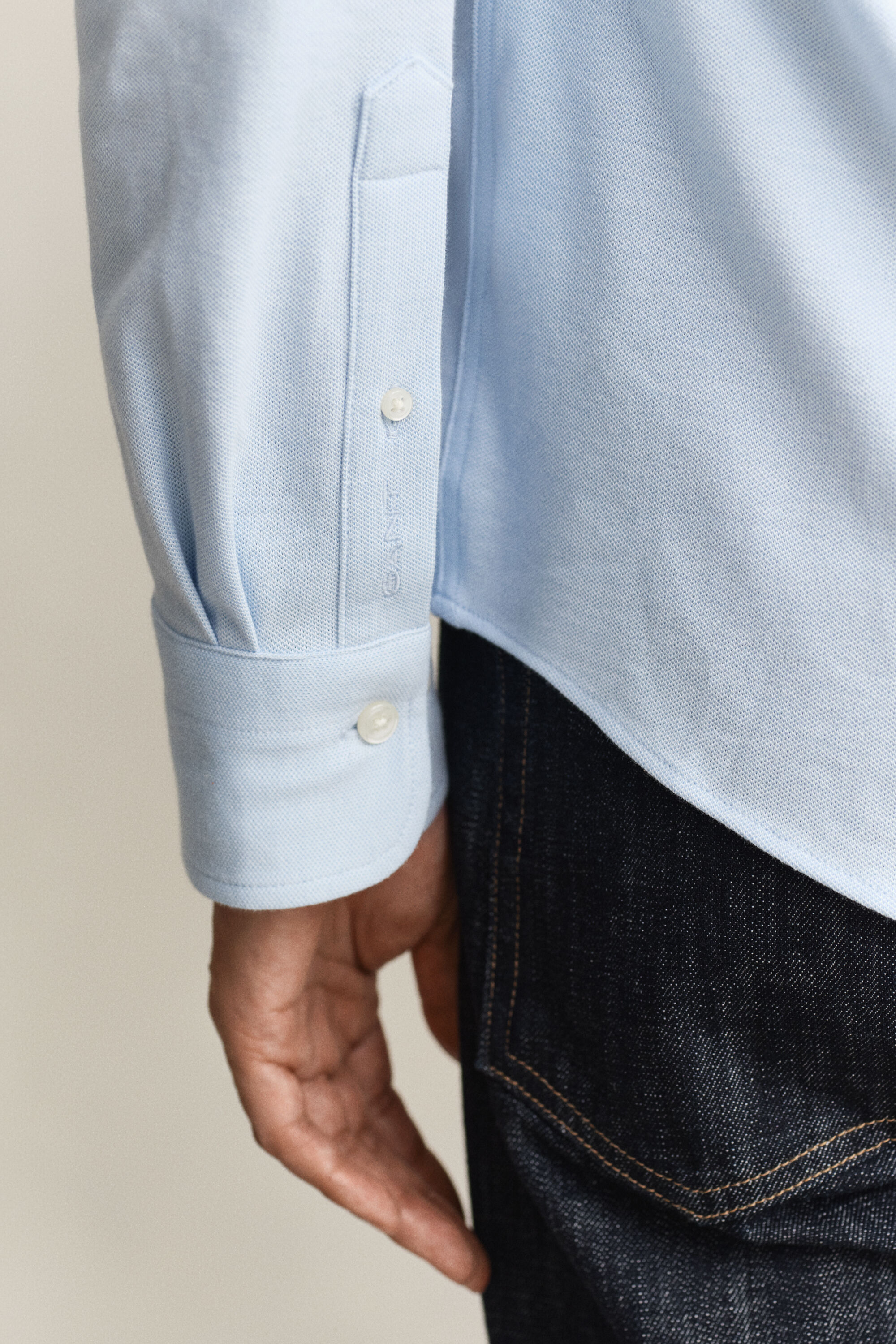 Jersey skjorte med stræk i piqué