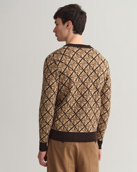 Monogram merino sweater med V-hals