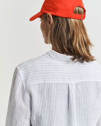 Regular fit stribet skjorte af hør